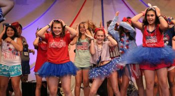 Girls dancing on stage