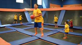 Airy campers at a trampoline park