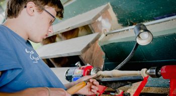 Airy camper at woodworking